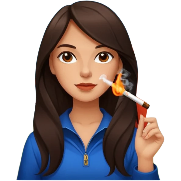 Windmill with on the top of the building a dutch flag and a white girl with long dark brown hair smoking a joint without filter. emoji