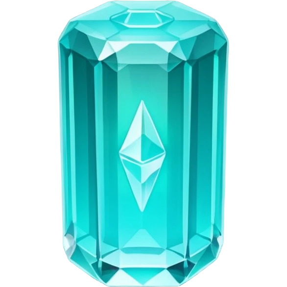 Minimal emoji of a glowing energy crystal battery, faceted shape, soft neon glow, flat vector style emoji