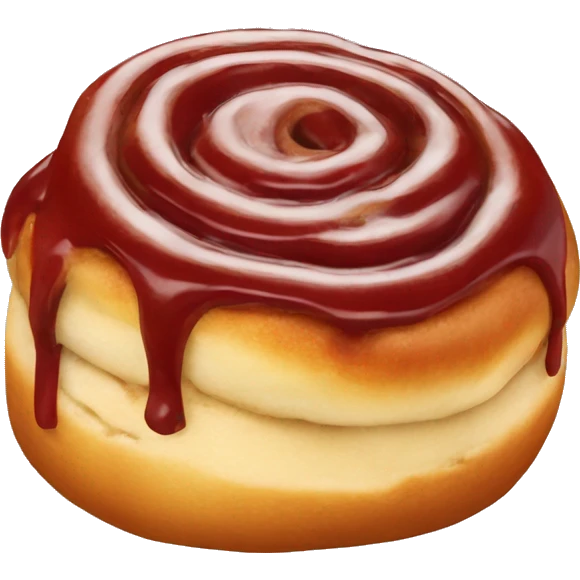 Cinnamon roll with dark red icing  emoji