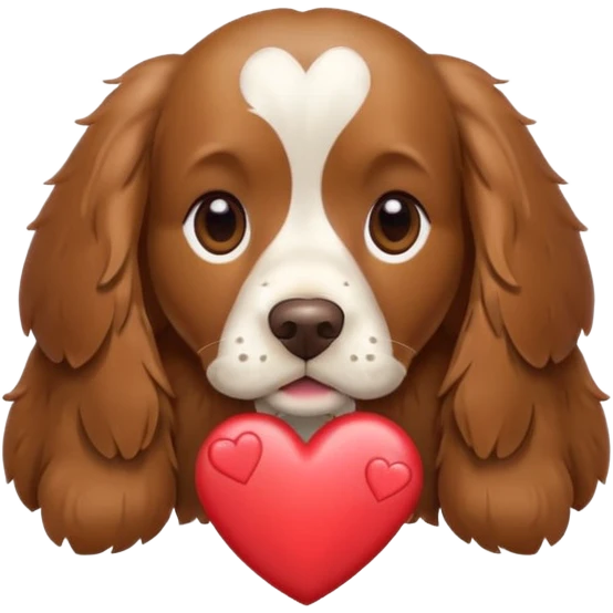 Cocerspaniel with heart emoji