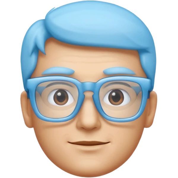 A 3D cartoon sky-blue square spectacle, slightly thick frame, glossy surface, minimal plain background, Only glasses. emoji