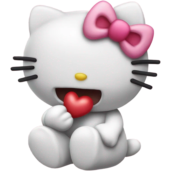 Hello kitty blowing kiss emoji
