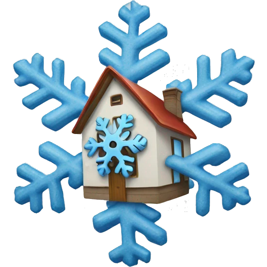 Snowflake with a house emoji