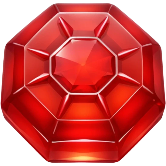 A top view of a hexagonal red gem jelly emoji