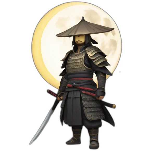 Crescent moon samurai emoji