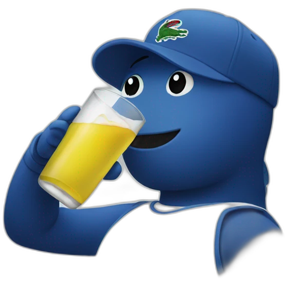Drinking and using lacoste emoji