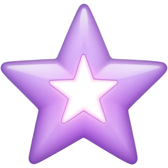 White and pastel violet star emoji