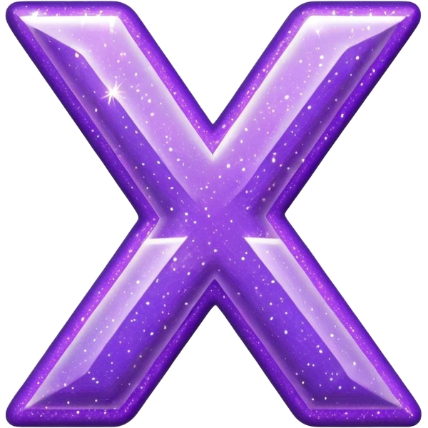 glitter purple letter X emoji