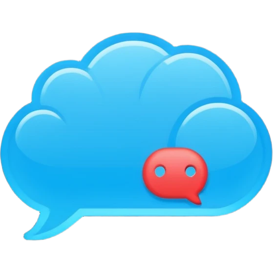 Minimalistic flat vector icon, iOS style, thin black contour on white background. Chat bubble with small AI brain symbol inside. Clean, no text, no shadows emoji