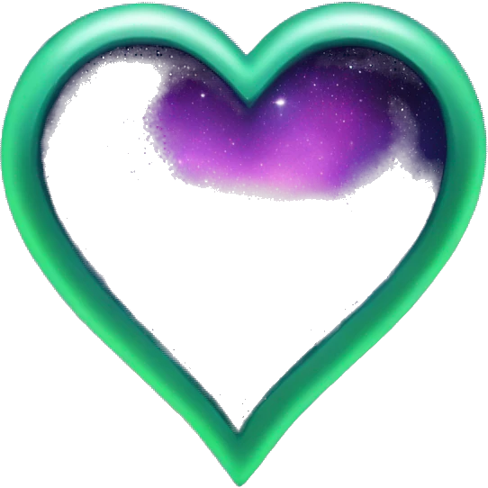 Purple green galaxy heart  emoji