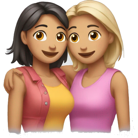 2 amigas abrazandose emoji