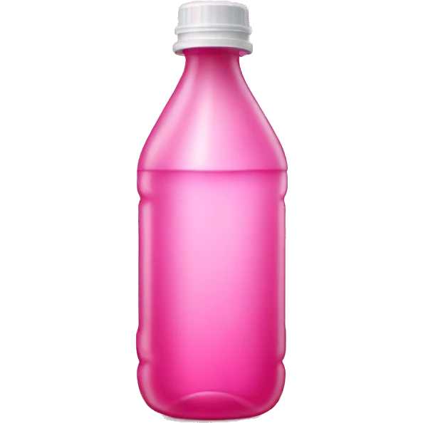 plastic bottle with crystaline pink liquid emoji