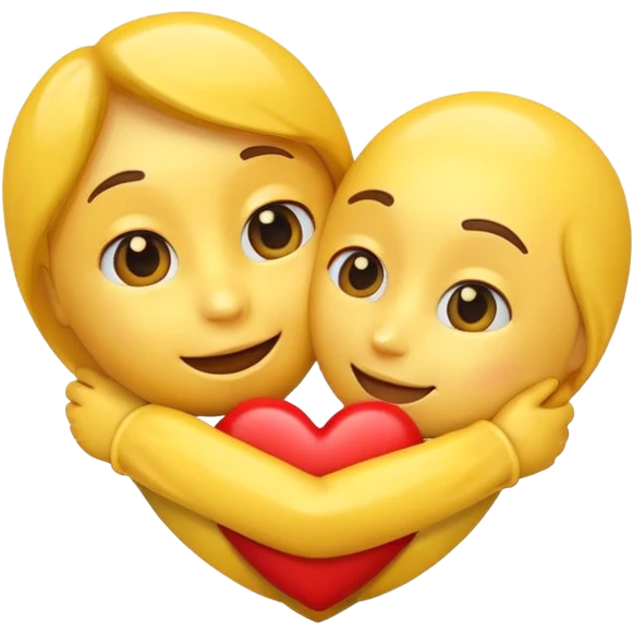 make an emoji hugging a heart emoji