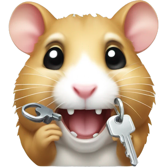 hamster with a key in teeth emoji