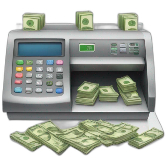 counter with money register emoji