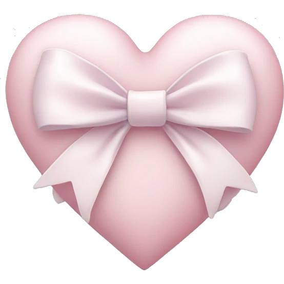 Pastel pink heart with white bow emoji