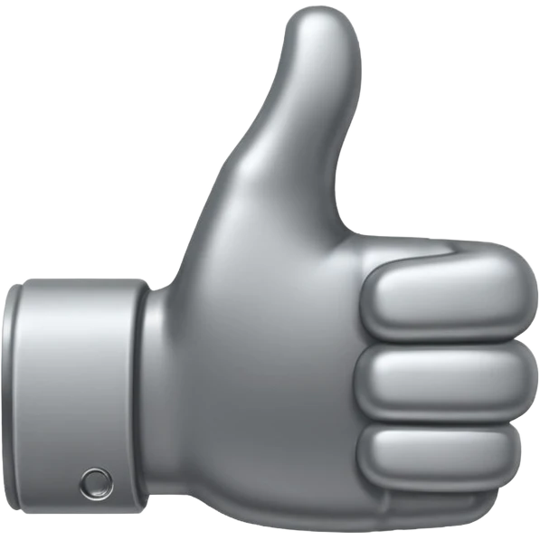 thumbs up but grey no thts bad i want like the android one but color is grey emoji