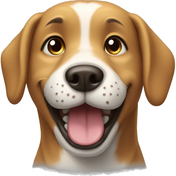 dog making a happy face emoji
