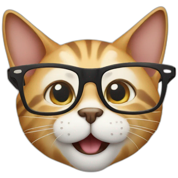 a cat crashing glasses emoji
