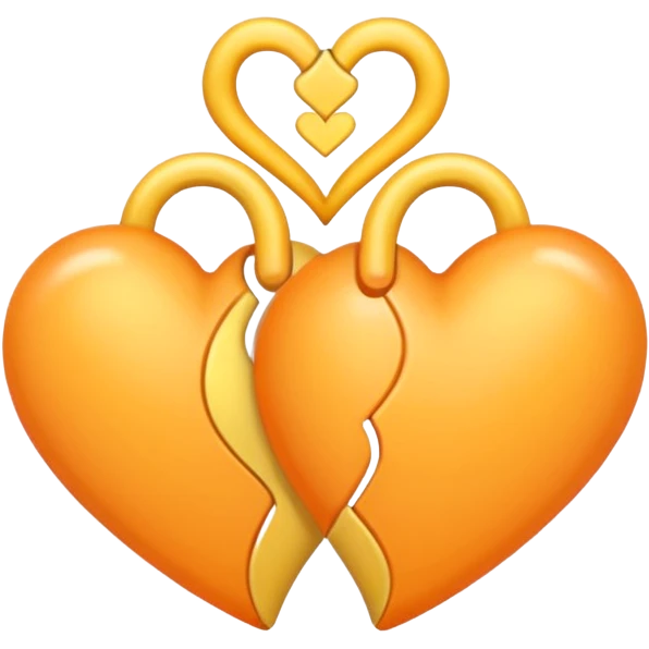 Twin hearts in pastel orange and yellow emoji