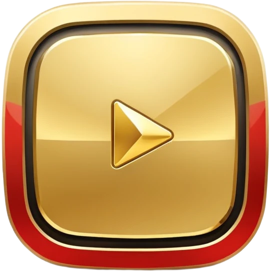modern youtube golden play button logo emoji