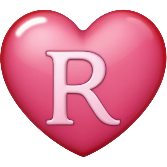 Make a pink heart with an R in the middle emoji
