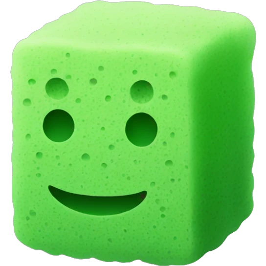 green flat square dish sponge emoji