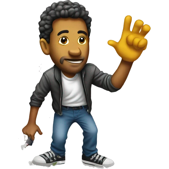 man doing graffiti on wall emoji