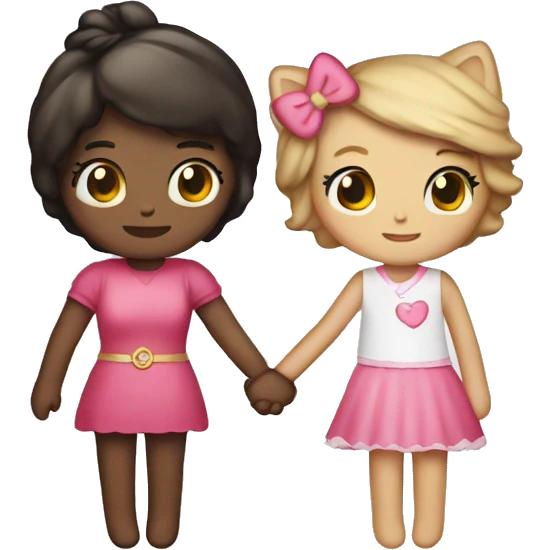 Dear Danielle and hello kitty holding hands  emoji
