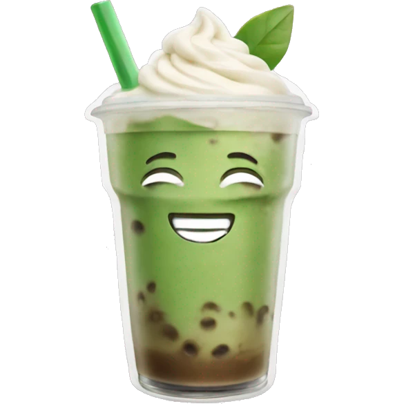 An iced matcha latte  emoji