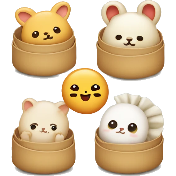 Dim sum with cute animals emoji