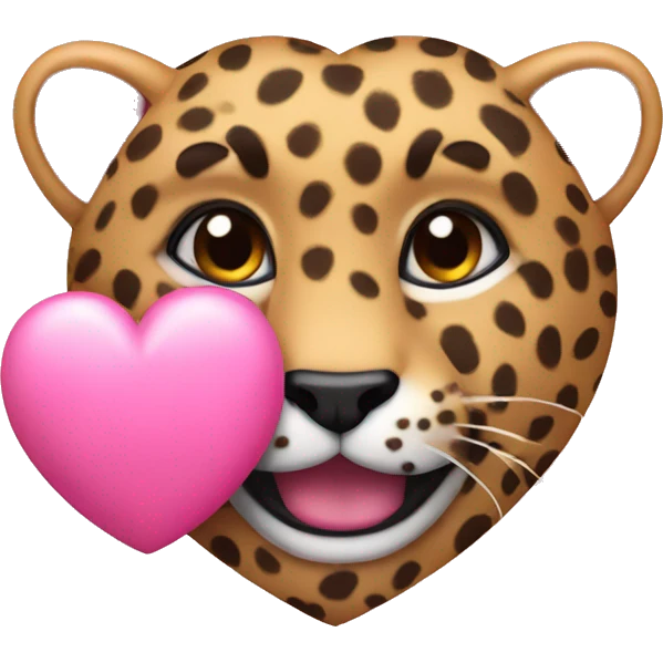 pink heart with cheeta emoji