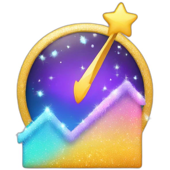 cute marketing graph with sparkle at the peak emoji