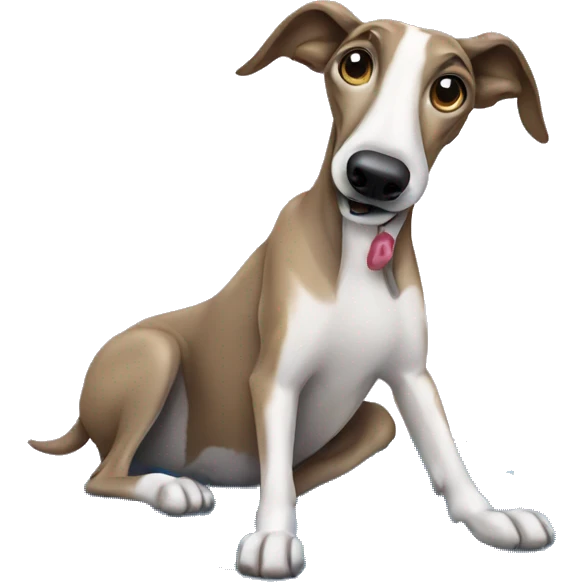 greyhound with puddle of pee emoji