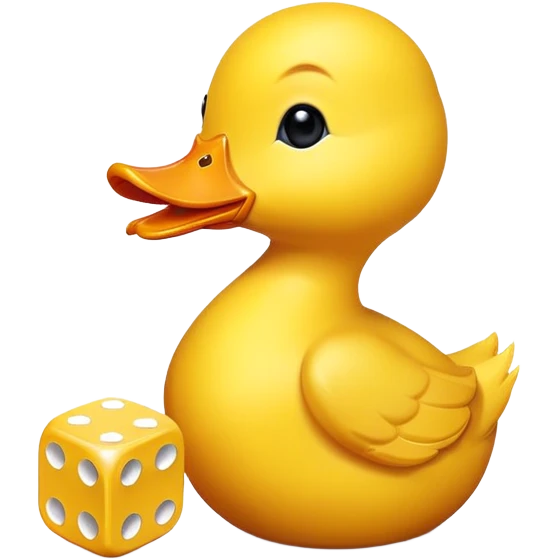 Duck with dice emoji