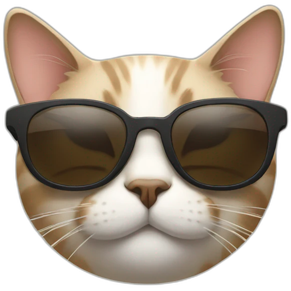 cat napping with sunglasses on emoji