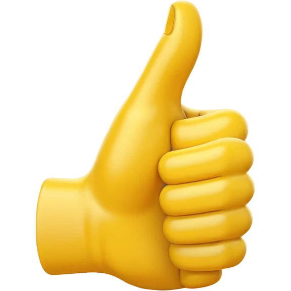 Use the original thumbs up emoji as a template, and create an image of a modified thumbs up where an exact copy but much smaller version of the large thumbs up, has its fingers wrapped around the large thumbs up emoji
