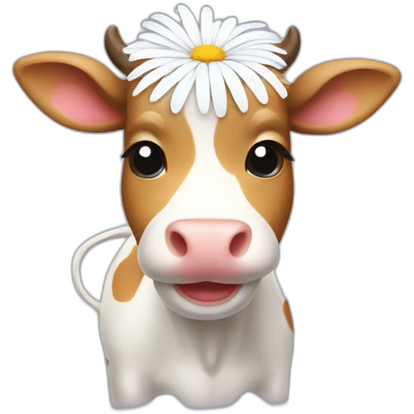 cute-cow-chrysanthemum emoji