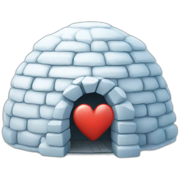 igloo with heart symbol on top of it emoji