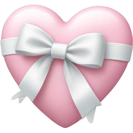 Pastel pink heart with white bow emoji
