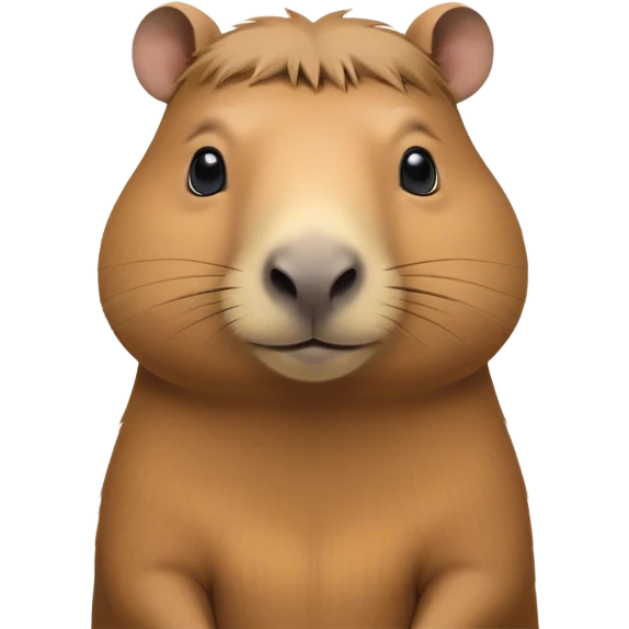 Cinematic Noble Capybara Portrait Emoji, Poised and serene, with a robust, rounded build and a distinctly capybara head featuring a broad, slightly flattened face, short snout and small, rounded ears, covered in soft, earthy fur and gentle, wise eyes, Simplified yet sharp and sophisticated features, highly detailed, glowing with a warm, natural glow, high shine, intelligent and calm, stylized with an air of understated authority, focused and attentive, soft glowing outline, capturing the essence of a watchful and confident capybara guardian that feels as though it could step out of the screen with effortless authority! emoji