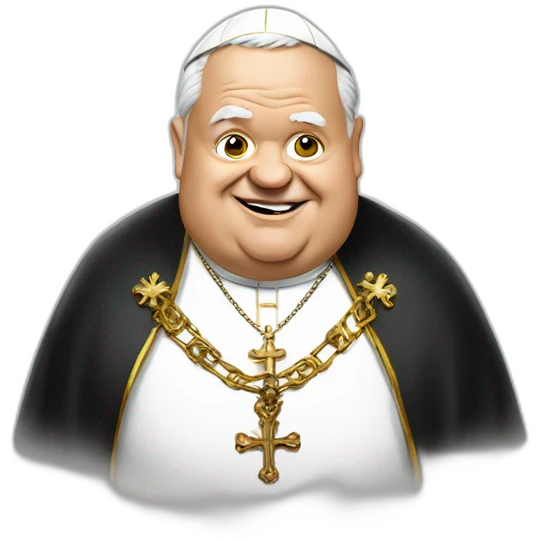 a fat and old pope wearing a metallica t-shirt emoji