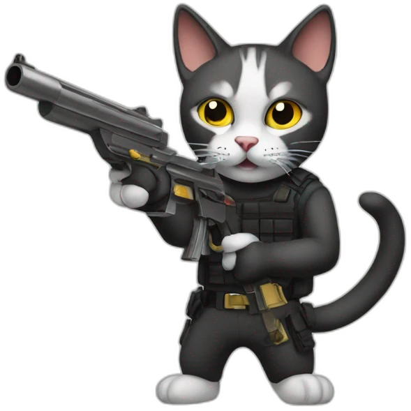 cat with a gun emoji
