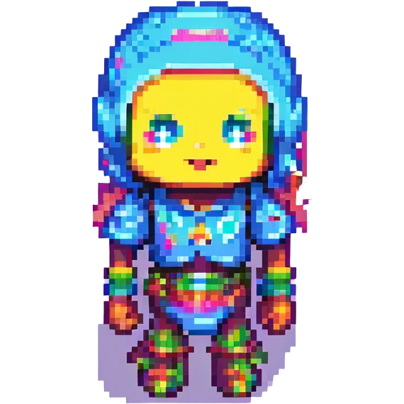 the concept of admiration, pixel art style, colorful, expressive emoji