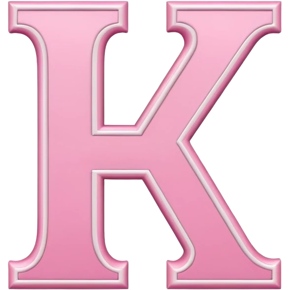 mix light pink dark pink and white girly letter k emoji
