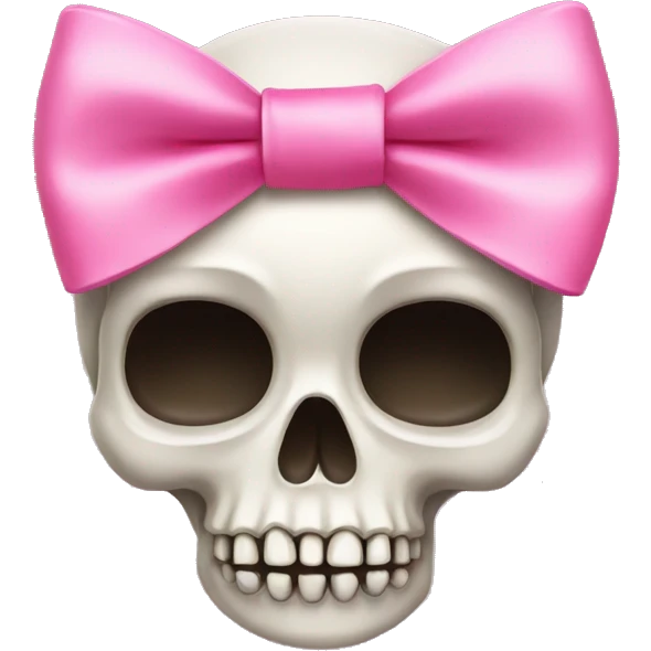 Skull with a pink bow emoji