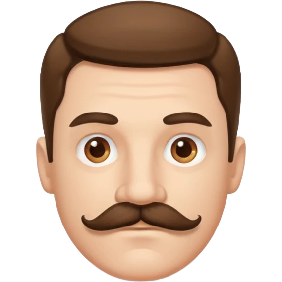 white man mustache only face, no body emoji