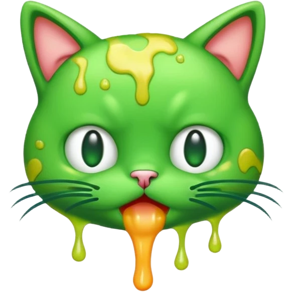 an emoji that vomits. But it's a cat that vomits emoji
