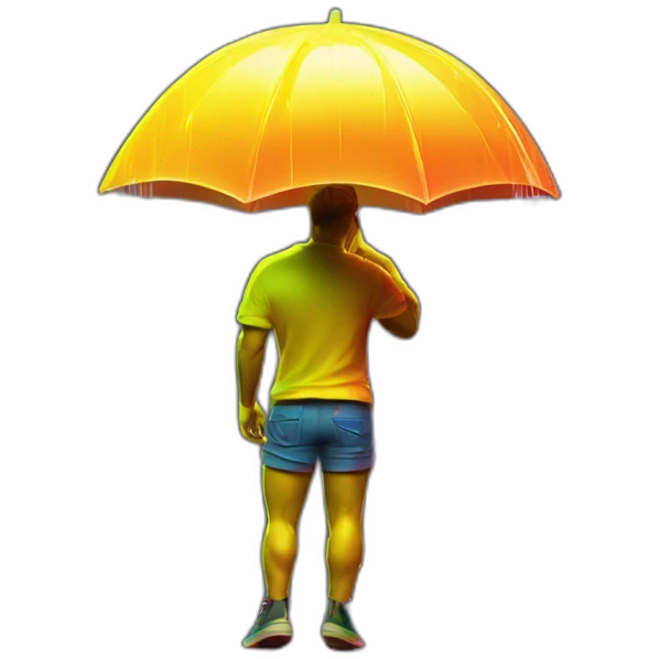 Juicy booty neon sign style man rain emoji