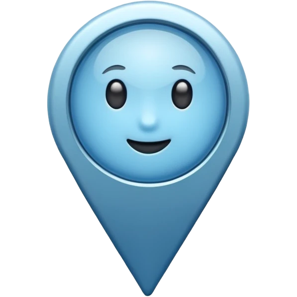 Soft blue location pin emoji